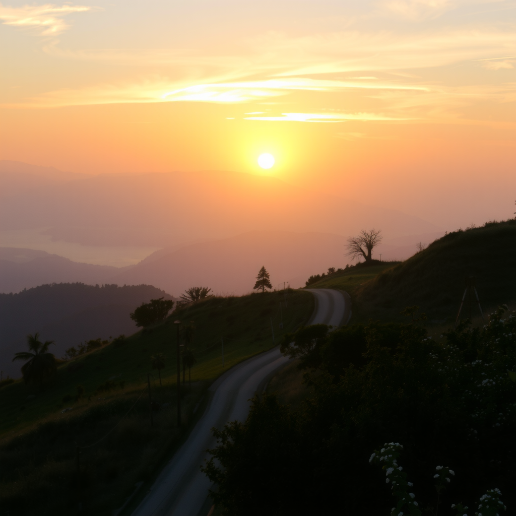 Sunrise over peaceful landscape symbolizing new beginning and spiritual awakening with warm golden light, representing hope and transformation through spiritual practice
